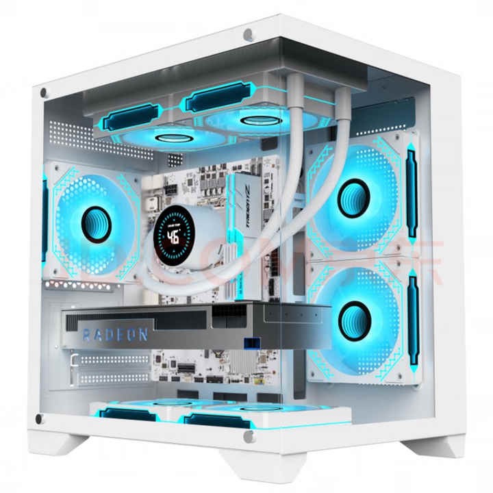 Gaming Computer Case ATX PC Case HD Audio USB3.0 Tempered Glass Computer White Case & Towers Server Chassis