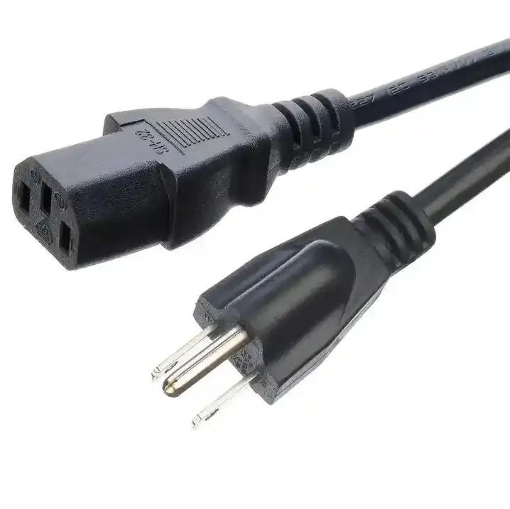 US ETL Certificated 3 Pin 12 Gauge Pvc Insulated Cable Extension Cable Power Cords with Connector C13 C14 for Home Appliance